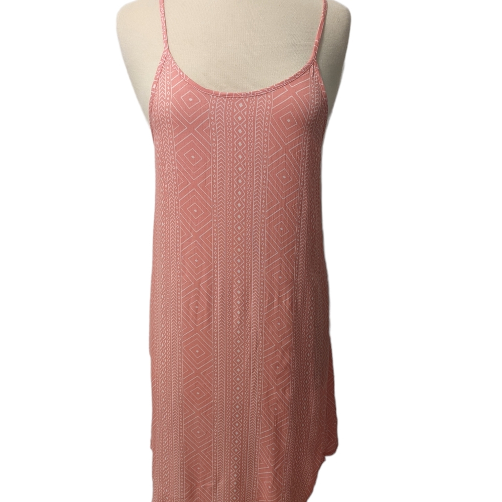 Body Glove Pink and White Aztec Print Y2K Sun Dress Cover Up Size Large